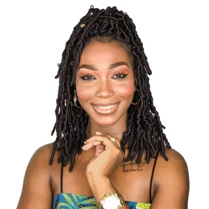 Niseyo 6 Packs Butterfly Locs Crochet Hair 12 Inch Pre Looped Brown Distressed Locs Crochet Braids (4#)