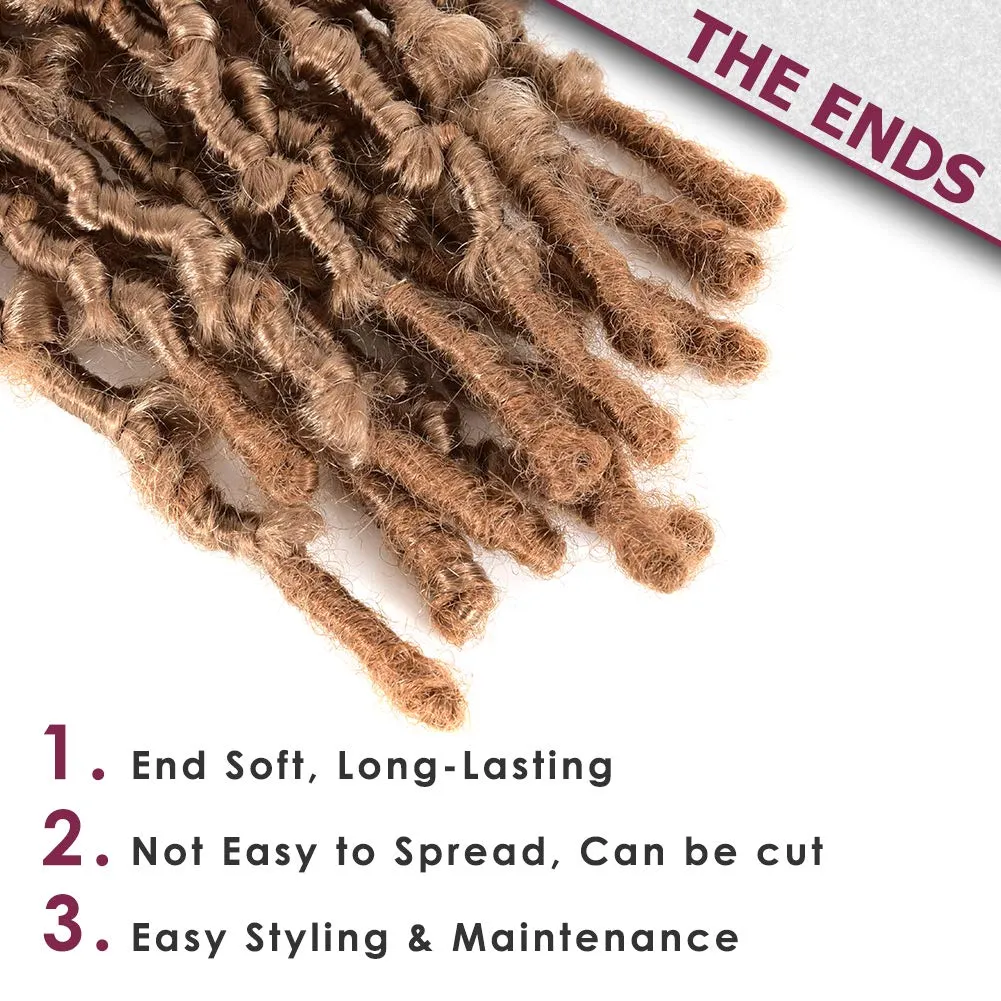 Niseyo 6 Packs Butterfly Locs Crochet Hair 12 Inch Pre Looped Distressed Locs Crochet Braids (27#)