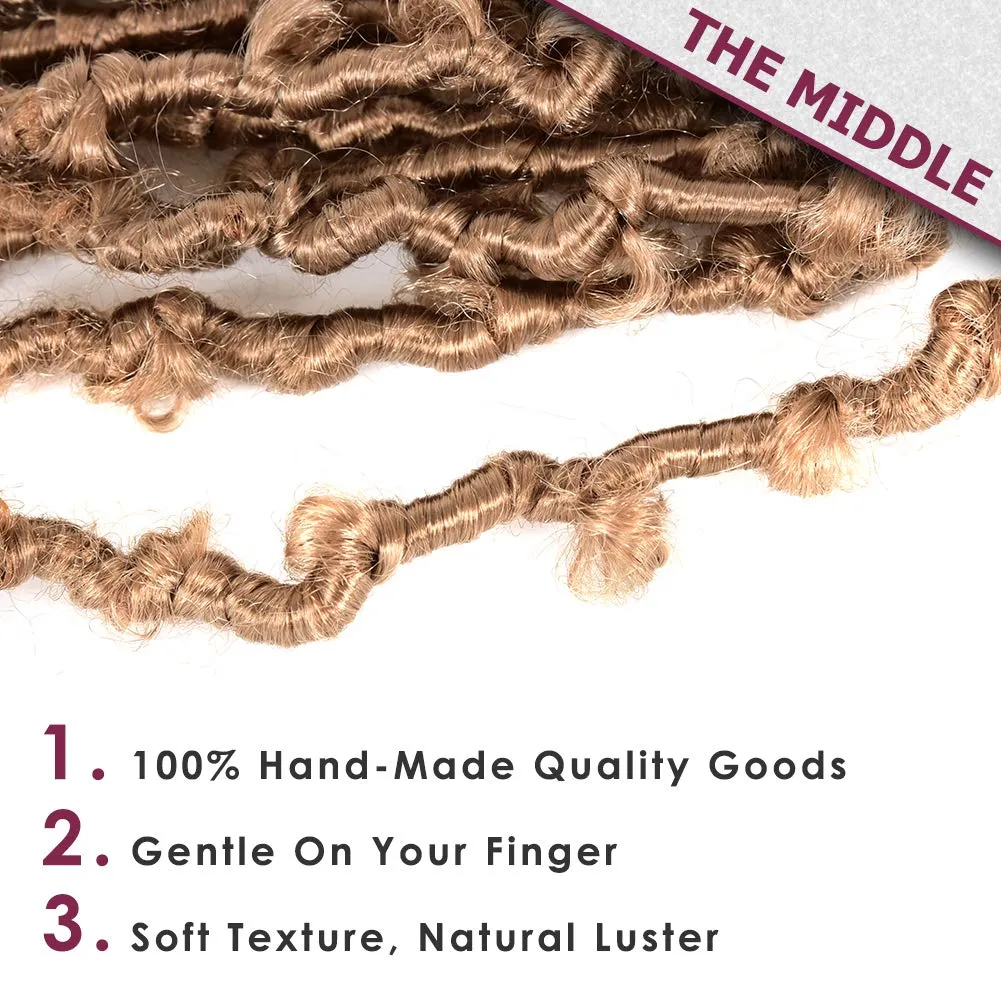 Niseyo 6 Packs Butterfly Locs Crochet Hair 12 Inch Pre Looped Distressed Locs Crochet Braids (27#)