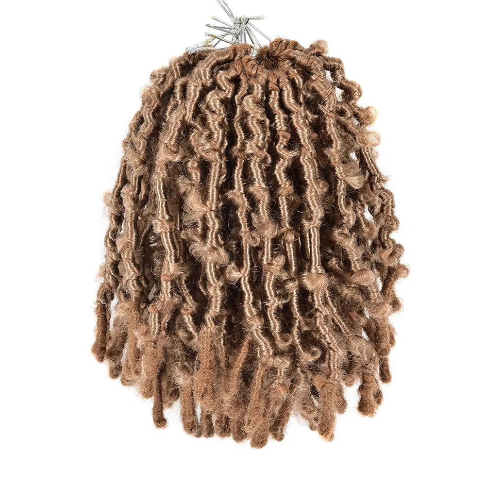 Niseyo 6 Packs Butterfly Locs Crochet Hair 12 Inch Pre Looped Distressed Locs Crochet Braids (27#)