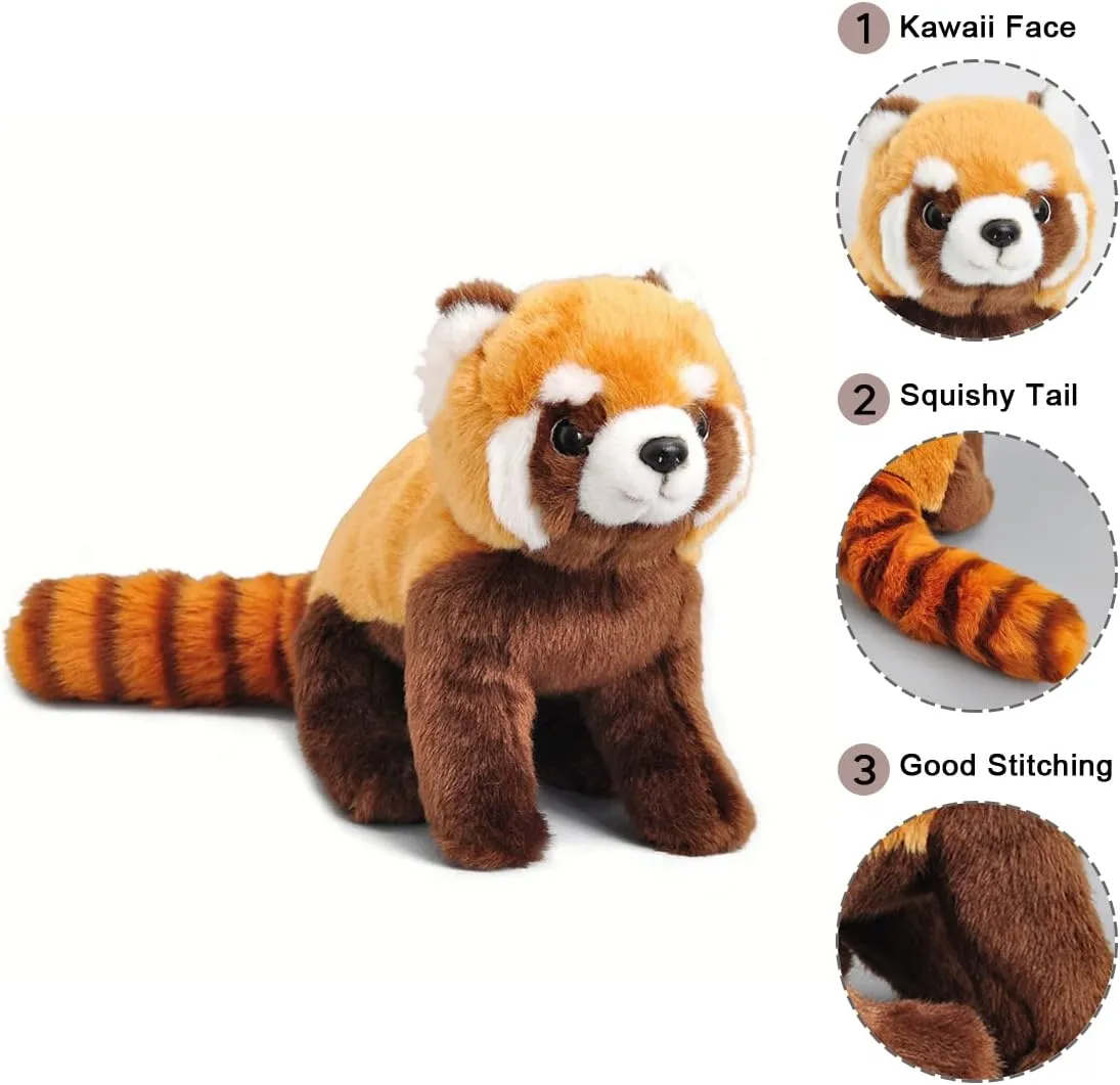 Nohito Kawaii Realistic Red Panda Stuffed Animal Plush Toy Lifelike Ailurus Fulgens Plushie Pillow Doll Home Decoration 19.7'' Long (19.7'', Red Panda)