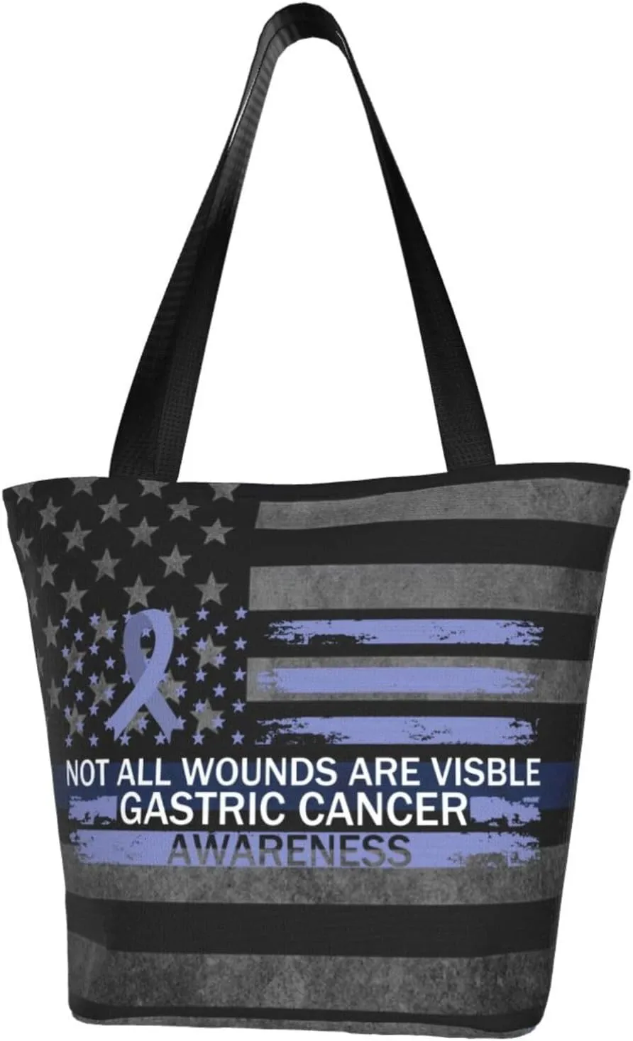 Not All Wounds Are Visible Gastric Cancer Awareness Fashion Shoulder Bag Large Capacity For Man Or Woman