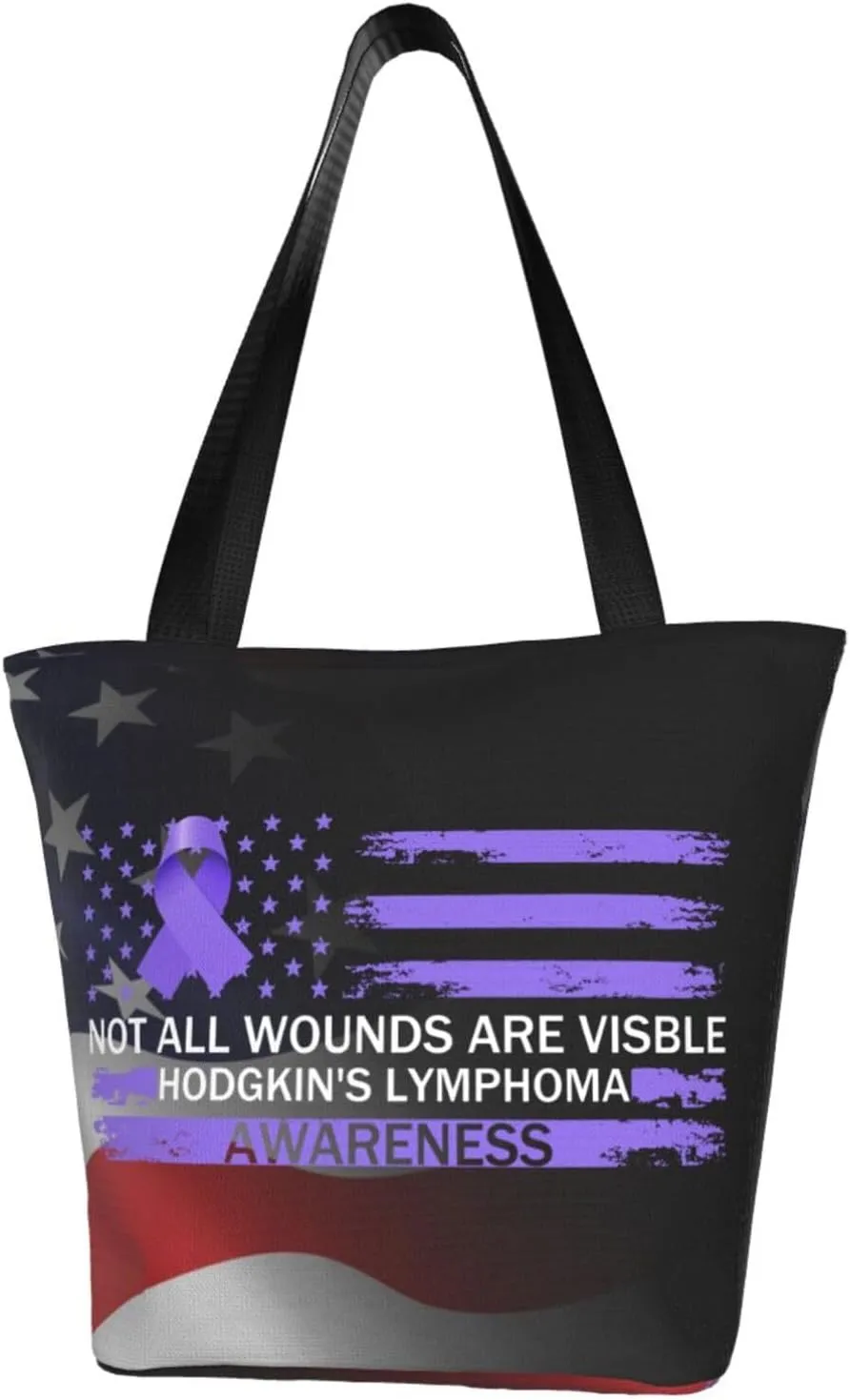 Not All Wounds Are Visible Hodgkin'S Lymphoma Awareness Fashion Shoulder Bag Large Capacity For Man Or Woman