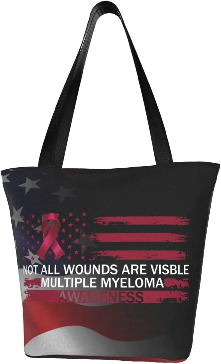 Not All Wounds Are Visible Multiple Myeloma Awareness Fashion Shoulder Bag Large Capacity For Man Or Woman