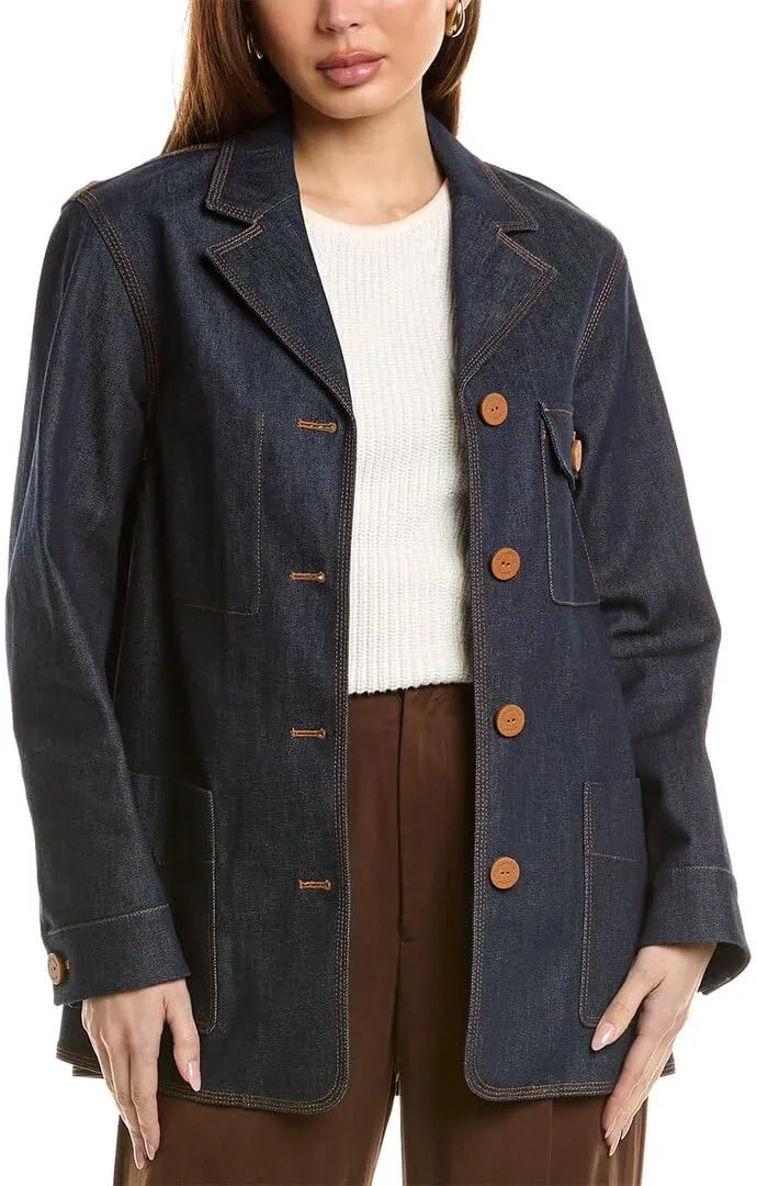 Notched Collar Chore Jacket