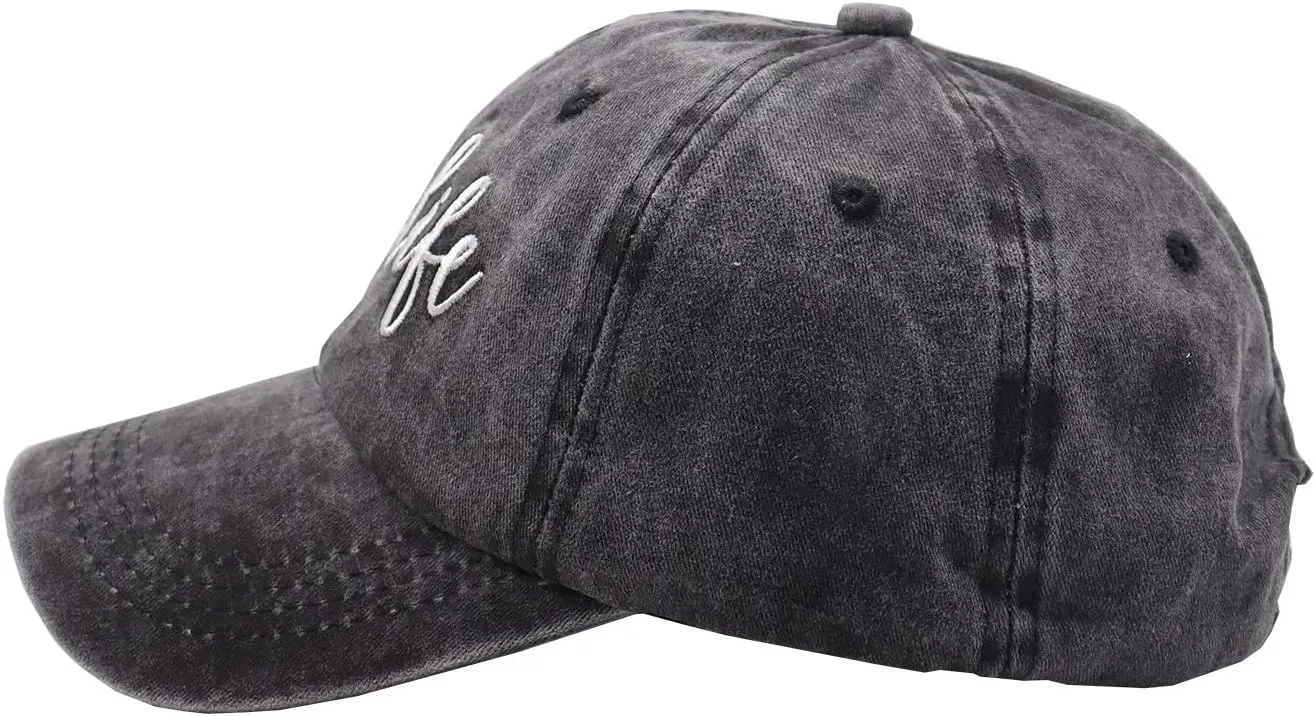 OASCUVER Printed Lake Life Hat Distressed Cotton Adjustable Beach Life Unisex Baseball Cap