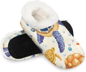 Ocean Sea Turtle Starfish Soft Home Slippers for Women Lightweight Men's House Shoes Women's Slippers
