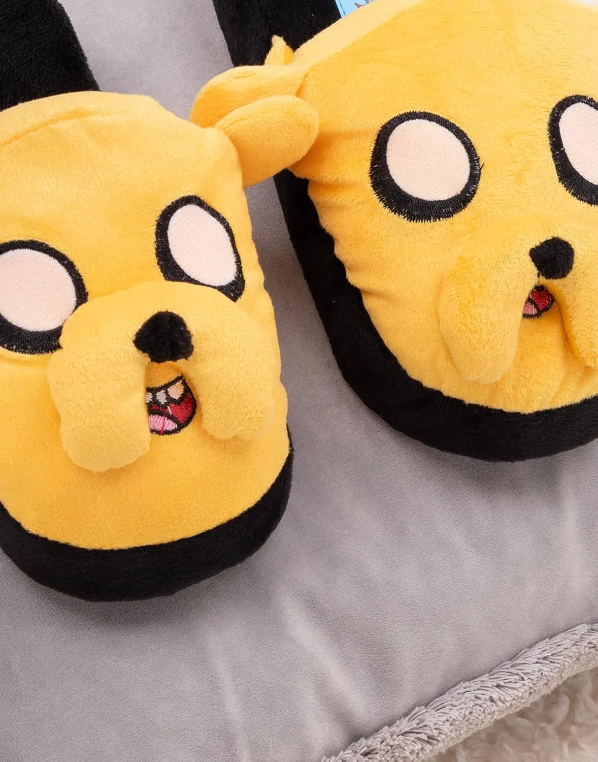 Official Adventure Time Jake Kids' Plush Cartoon Slippers - Unisex, Yellow, Big Kid, Christmas