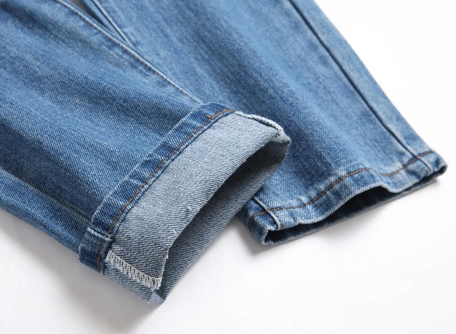 OIIIO Men's Ripped Slim Fit Straight Leg Jean Denim Pant