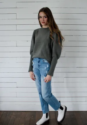 Ophelia High Waisted Light  Wash Distressed Denim Jeans