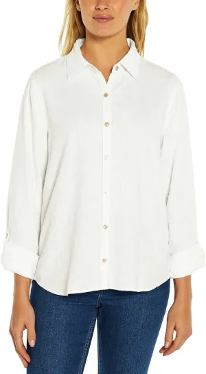 Orvis Ladies' Long Sleeve Button Up Top (US, Alpha, X-Small, Regular, Regular, White)