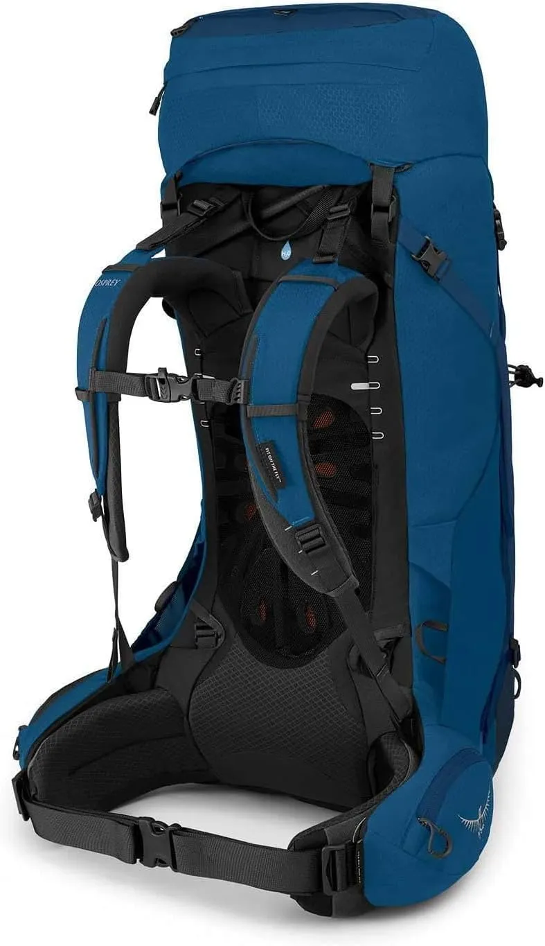 Osprey Aether 55L Men's Backpacking Backpack, Deep Water Blue, L/XL