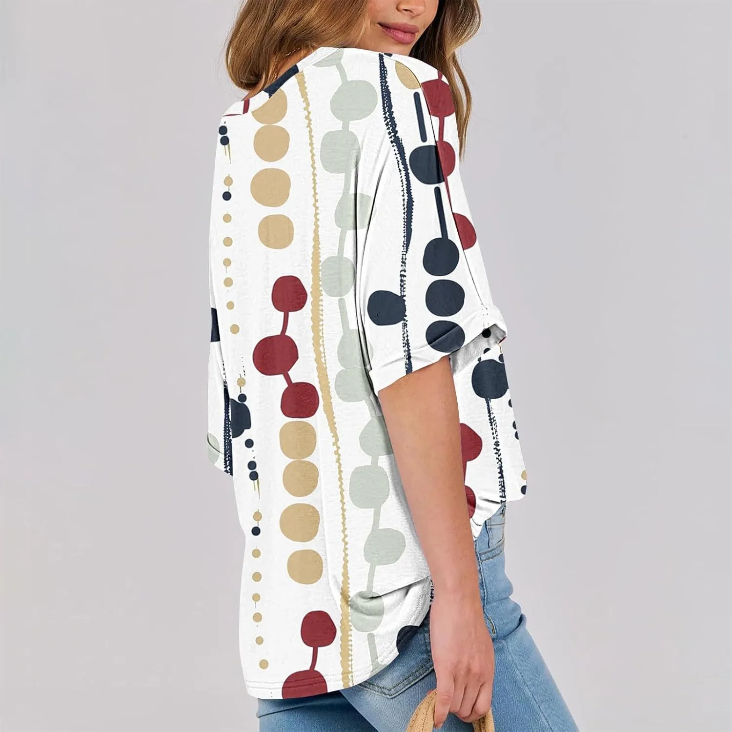 Oversized Tshirts for Women Casual Short Sleeve Crew Neck Blouse Tops Fashion Floral Print Graphic T-Shirts
