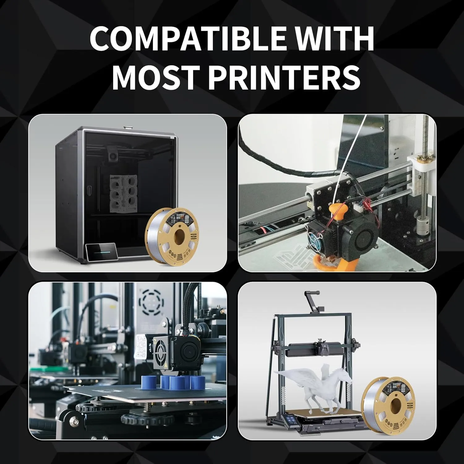 OVERTURE Transparent Filament Clear PETG Filament 1.75mm, PETG Transparent 3D Printer Consumables, 1kg Filament (2.2lbs), Dimensional Accuracy Probability  /- 0.02 mm,Transparent
