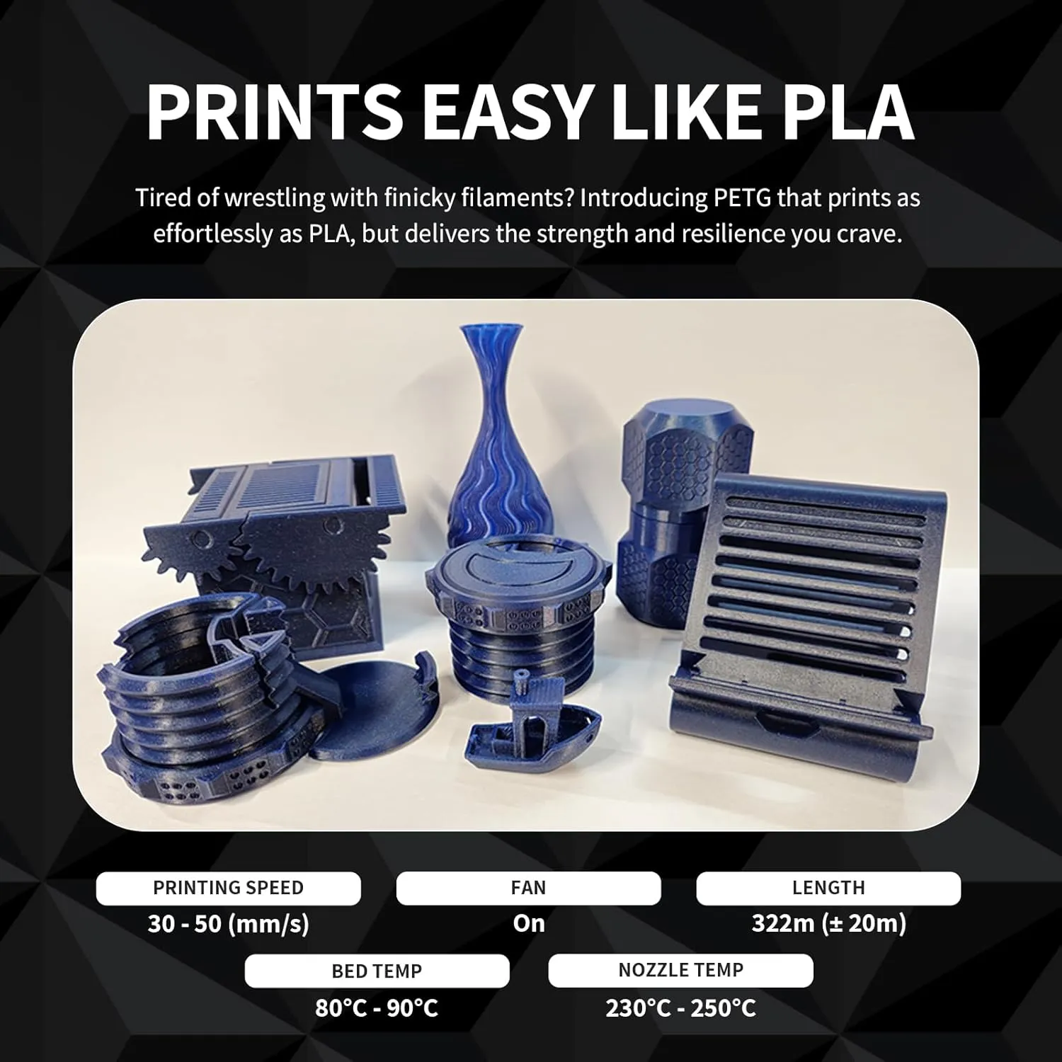 OVERTURE Transparent Filament Clear PETG Filament 1.75mm, PETG Transparent 3D Printer Consumables, 1kg Filament (2.2lbs), Dimensional Accuracy Probability  /- 0.02 mm,Transparent