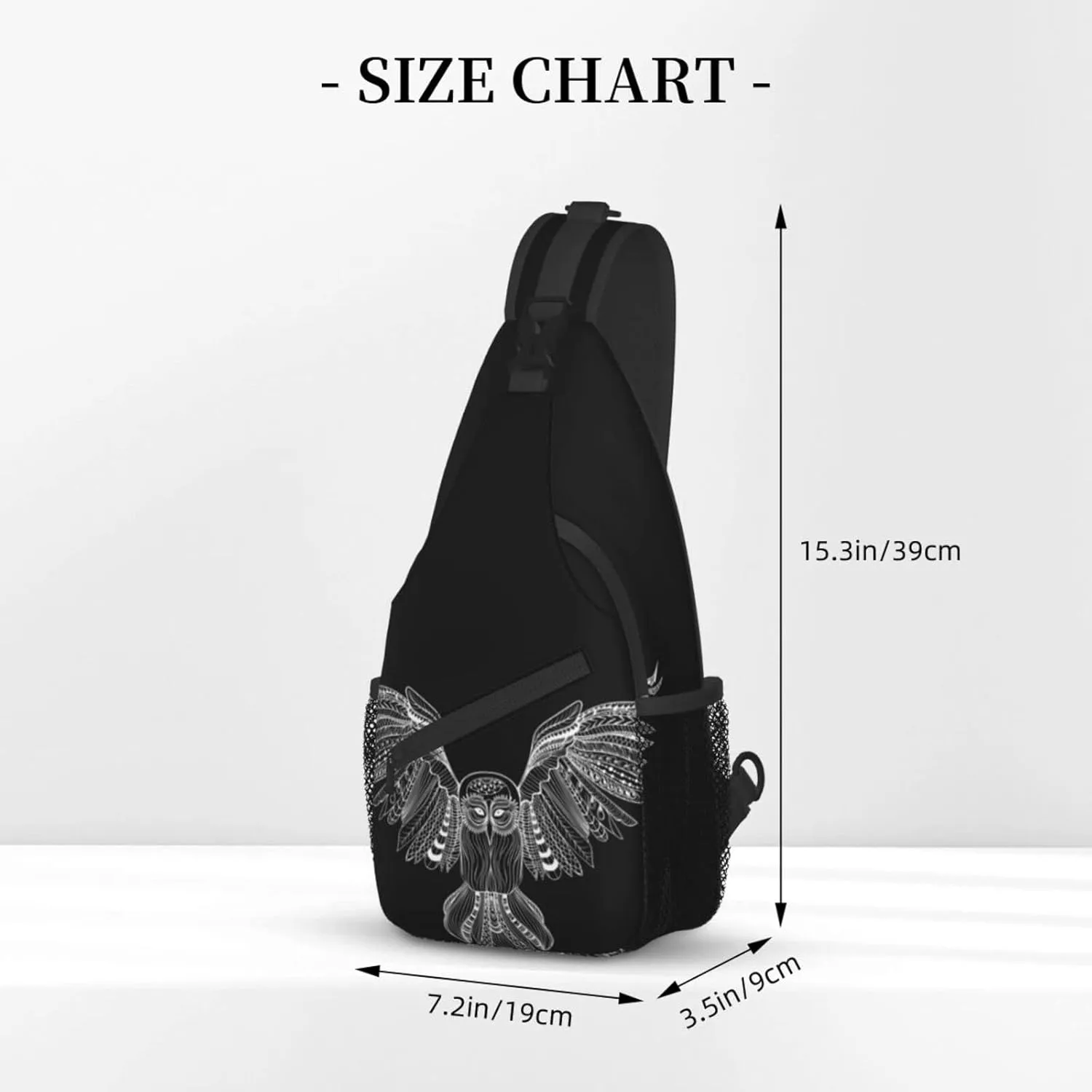 Owl Sling Bag Animal Crossbody Chest Daypack Casual Backpack Cool Shoulder Bag For Travel Picnic
