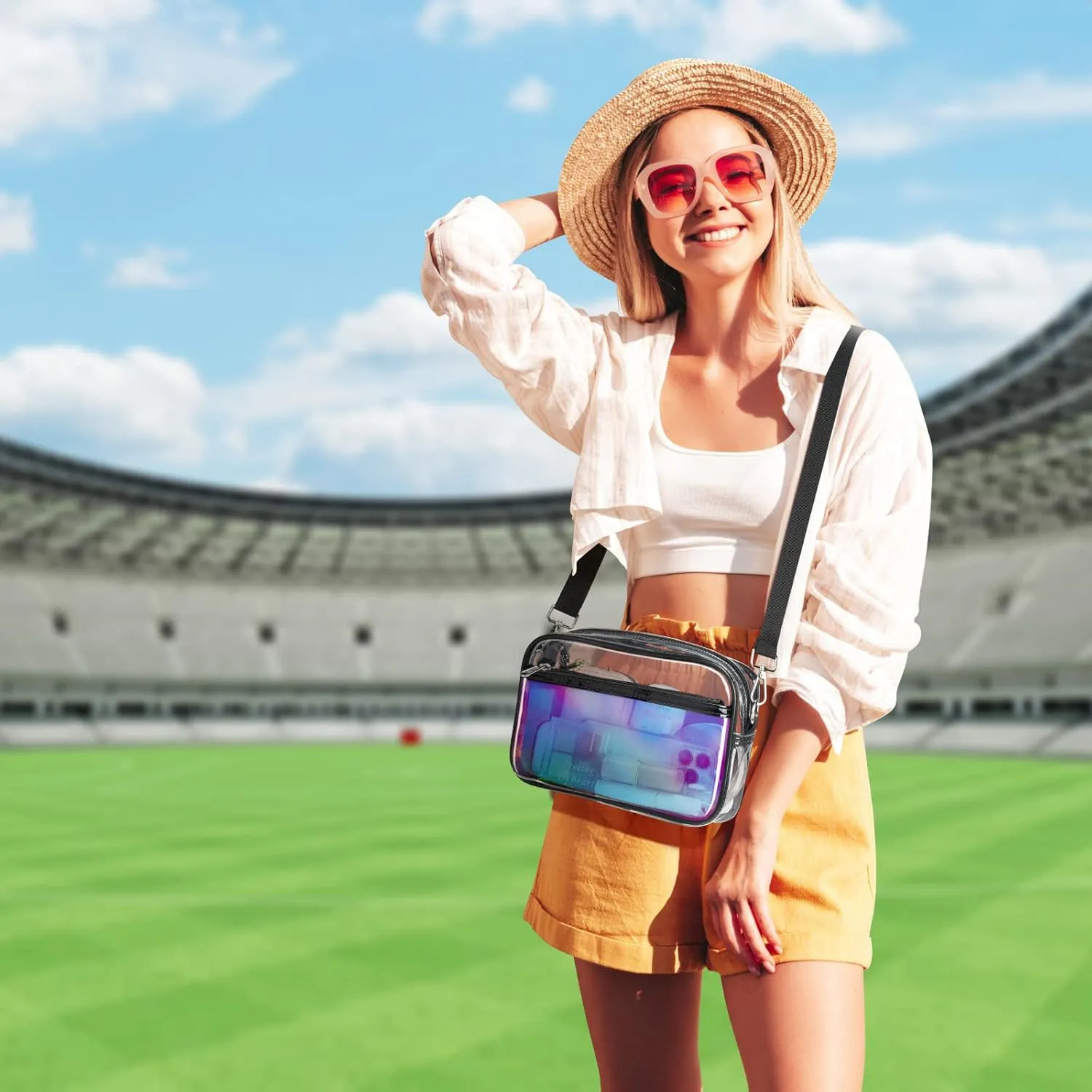 PACKISM Clear Bag for Stadium Events - Clear Purses for Women Stadium Crossbody Concert Bag for Game Day， Sports, Festival
