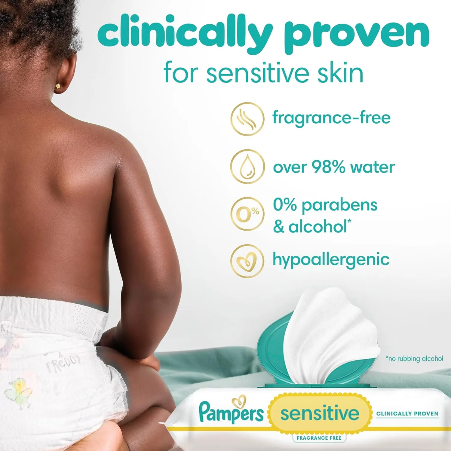 Pampers Swaddlers Disposable Baby Diapers Size 4, 2 Month Supply (2 x 150 Count) with Sensitive Water Based Baby Wipes 12X Multi Pack Pop-Top and Refill (1008 Count)