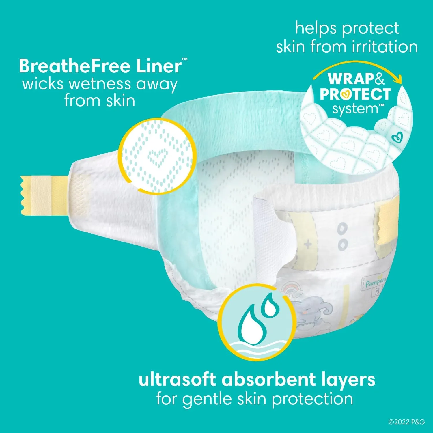 Pampers Swaddlers Disposable Baby Diapers Size 4, 2 Month Supply (2 x 150 Count) with Sensitive Water Based Baby Wipes 12X Multi Pack Pop-Top and Refill (1008 Count)