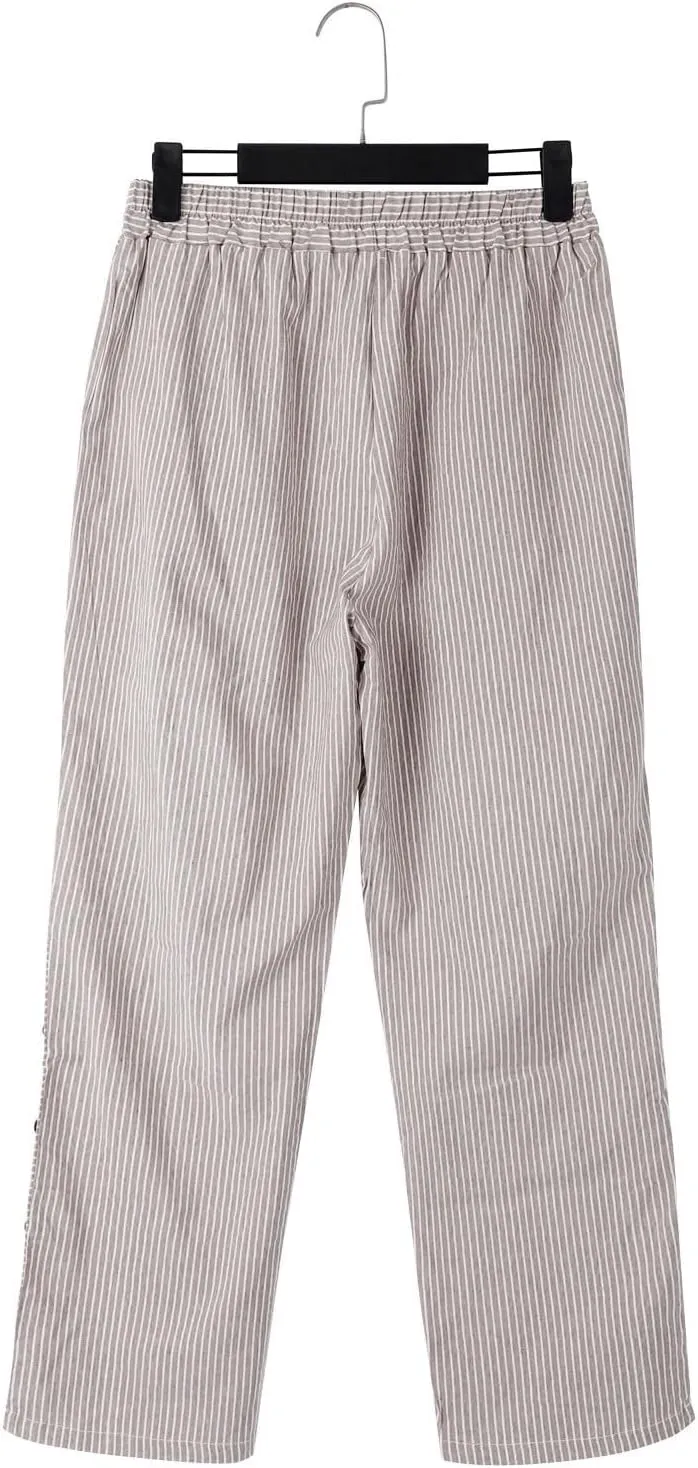 PantalóN De Lino para Mujer Elastic Waistband High Waistband Pocket Pants Linen Pants for Women Pantalon Lino Mujer