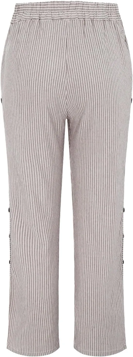 PantalóN De Lino para Mujer Elastic Waistband High Waistband Pocket Pants Linen Pants for Women Pantalon Lino Mujer