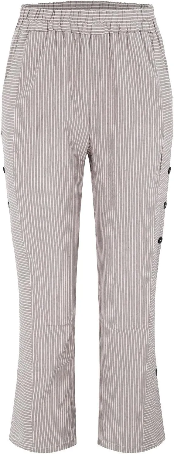 PantalóN De Lino para Mujer Elastic Waistband High Waistband Pocket Pants Linen Pants for Women Pantalon Lino Mujer