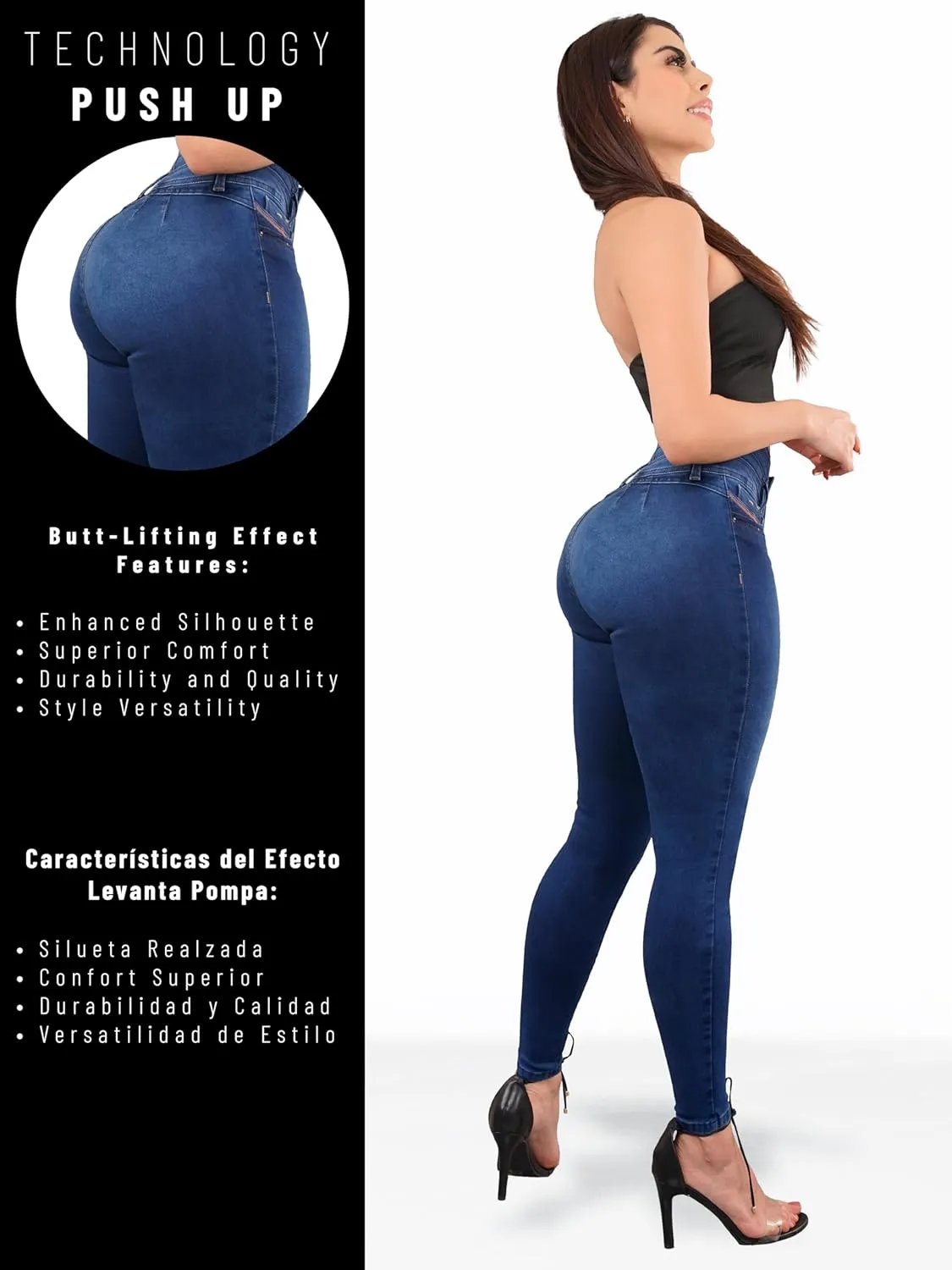 Pantalones Colombianos Levanta cola | Butt Lifting Jeans | High Waisted Jeans for Women | Colombian Jeans