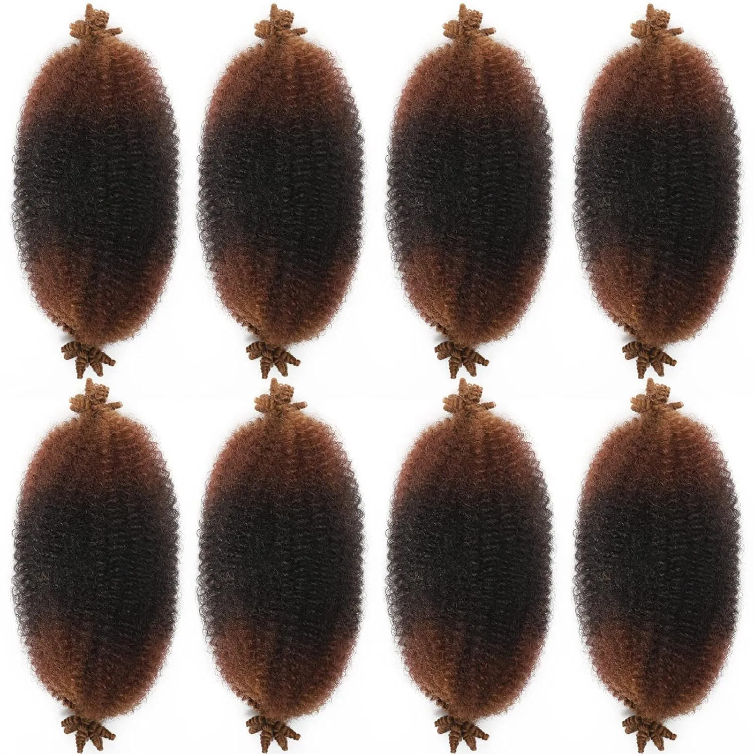 Parceria 8 Pack Marley Twist Braiding Hair - 8 Inch Springy Afro Twist Hair, Pre-fluffed Spring Twist Hair Kinky Hair for Faux Locs (8 Inch Pack of 8, 1B/33/30 Marley Twist)