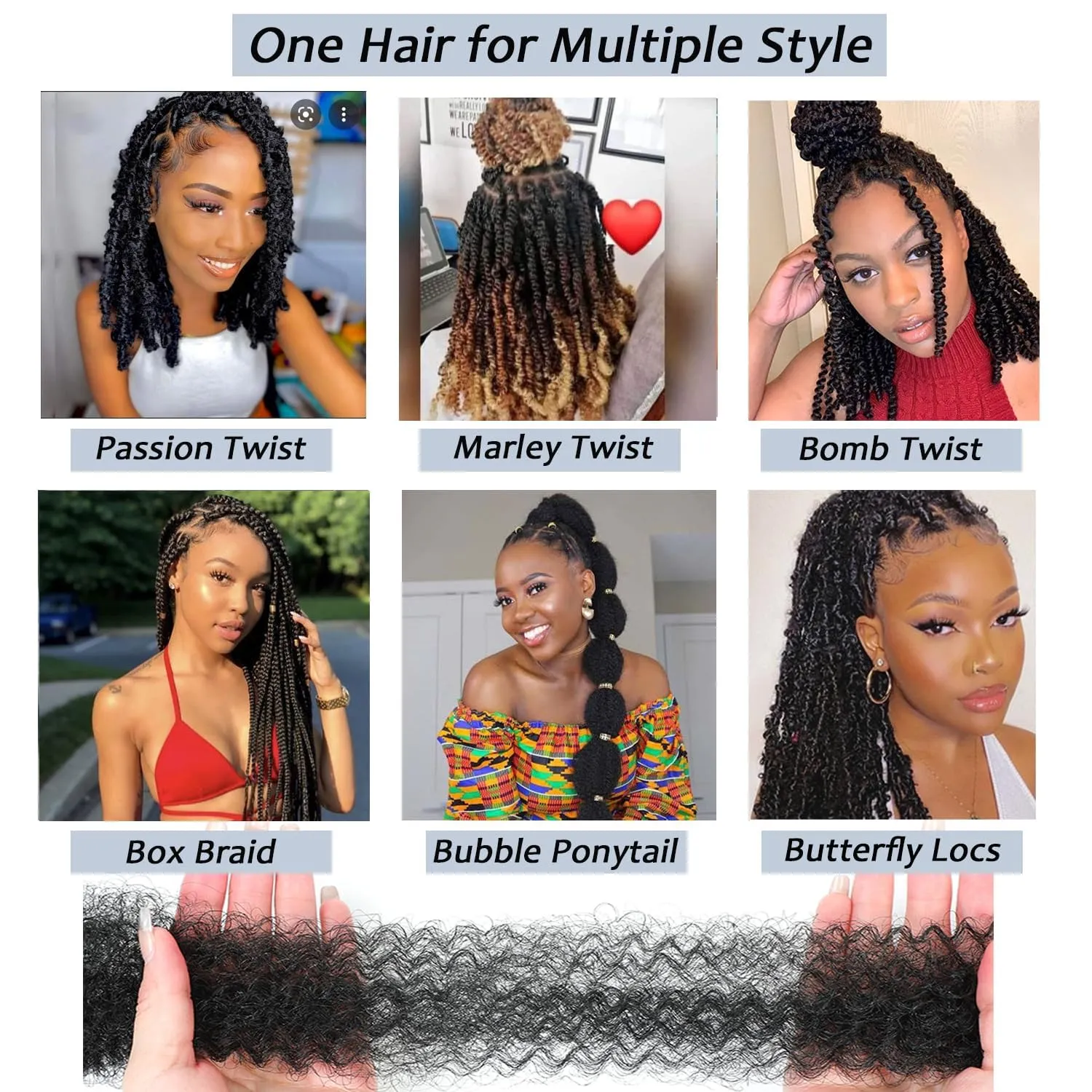 Parceria 8 Packs Marley Twist Braiding Hair 12 Inch Springy Afro Twist Hair Pre-fluffed Spring Twist Hair Kinky Hair Marley Hair for Faux Locs (12 Inch (Pack of 8), TGrey Marley Twist)