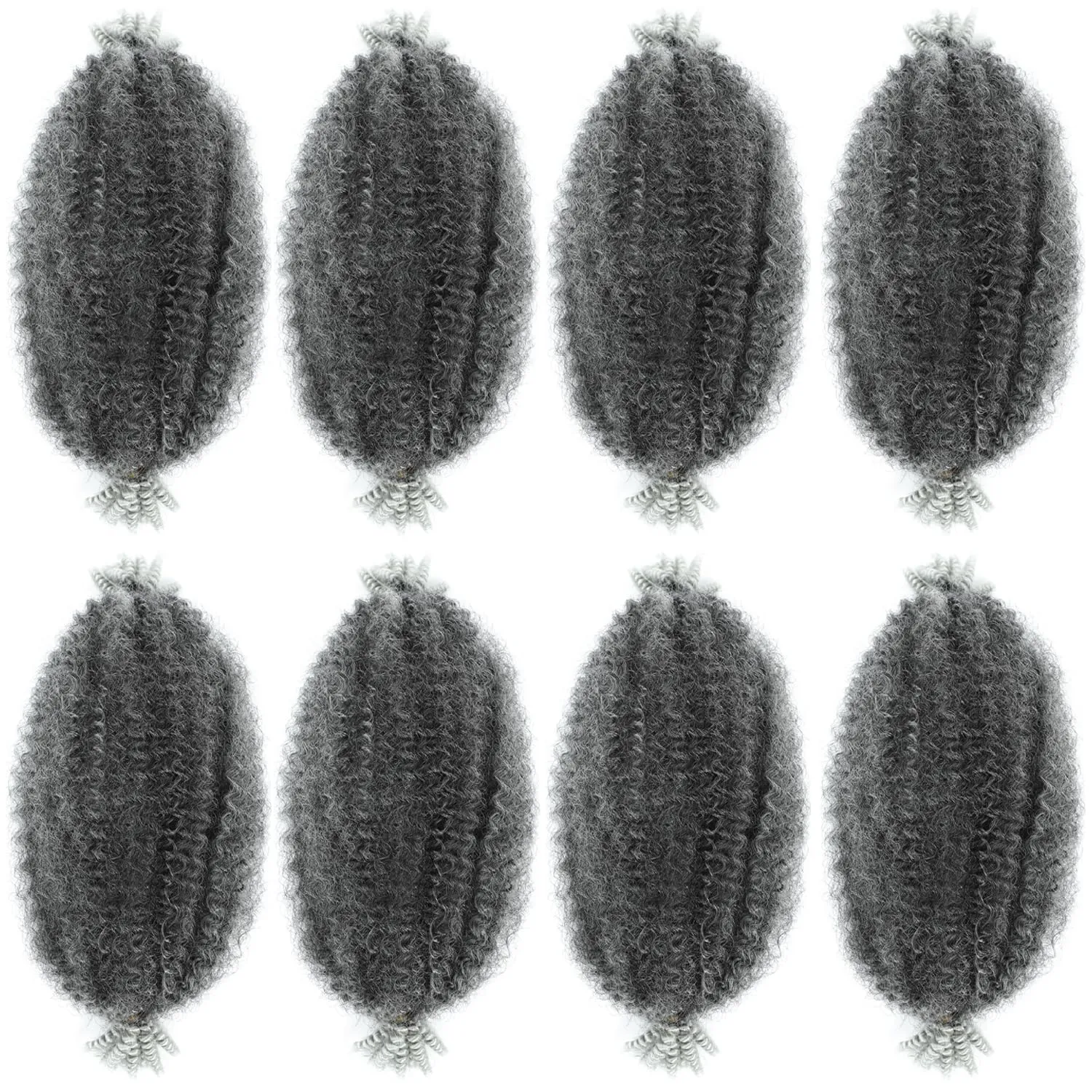 Parceria 8 Packs Marley Twist Braiding Hair 12 Inch Springy Afro Twist Hair Pre-fluffed Spring Twist Hair Kinky Hair Marley Hair for Faux Locs (12 Inch (Pack of 8), TGrey Marley Twist)
