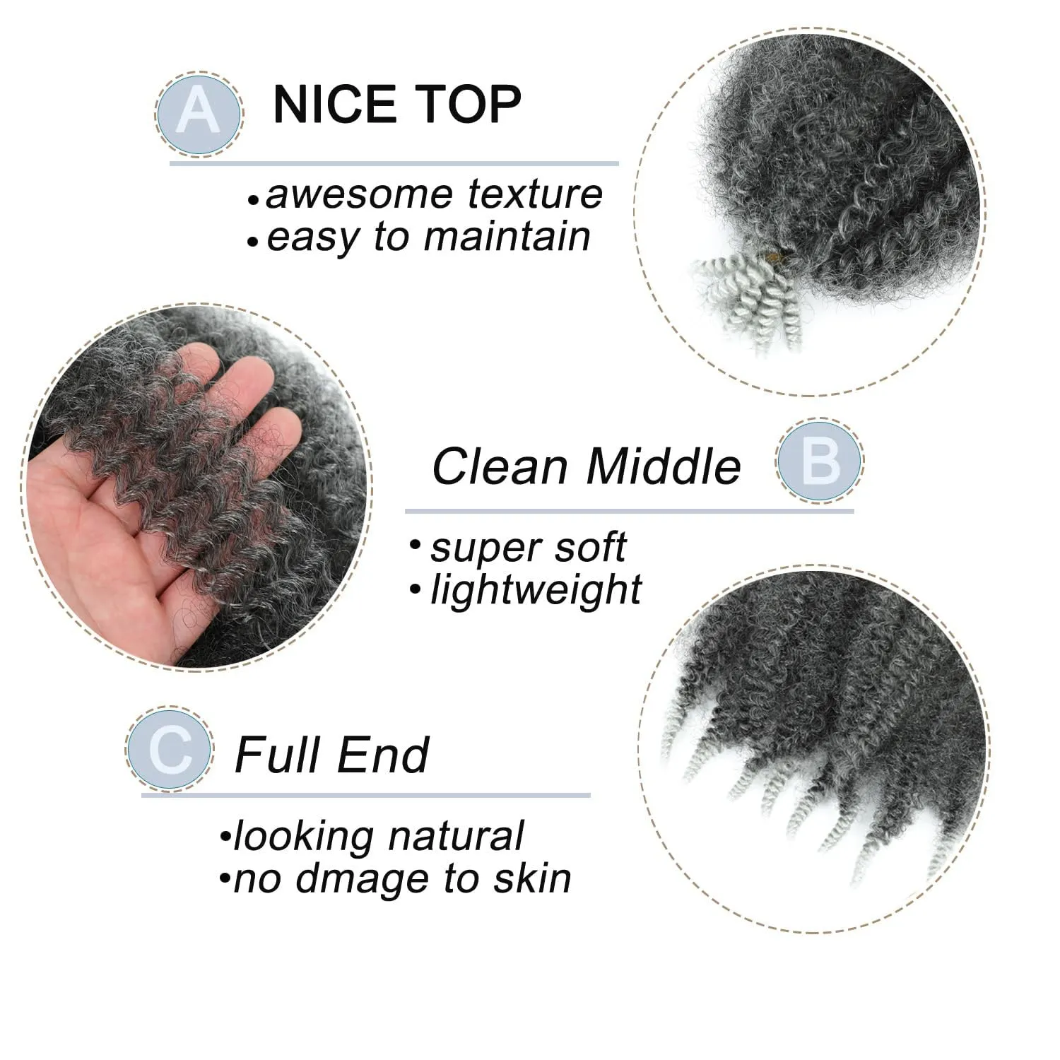 Parceria 8 Packs Marley Twist Braiding Hair 12 Inch Springy Afro Twist Hair Pre-fluffed Spring Twist Hair Kinky Hair Marley Hair for Faux Locs (12 Inch (Pack of 8), TGrey Marley Twist)