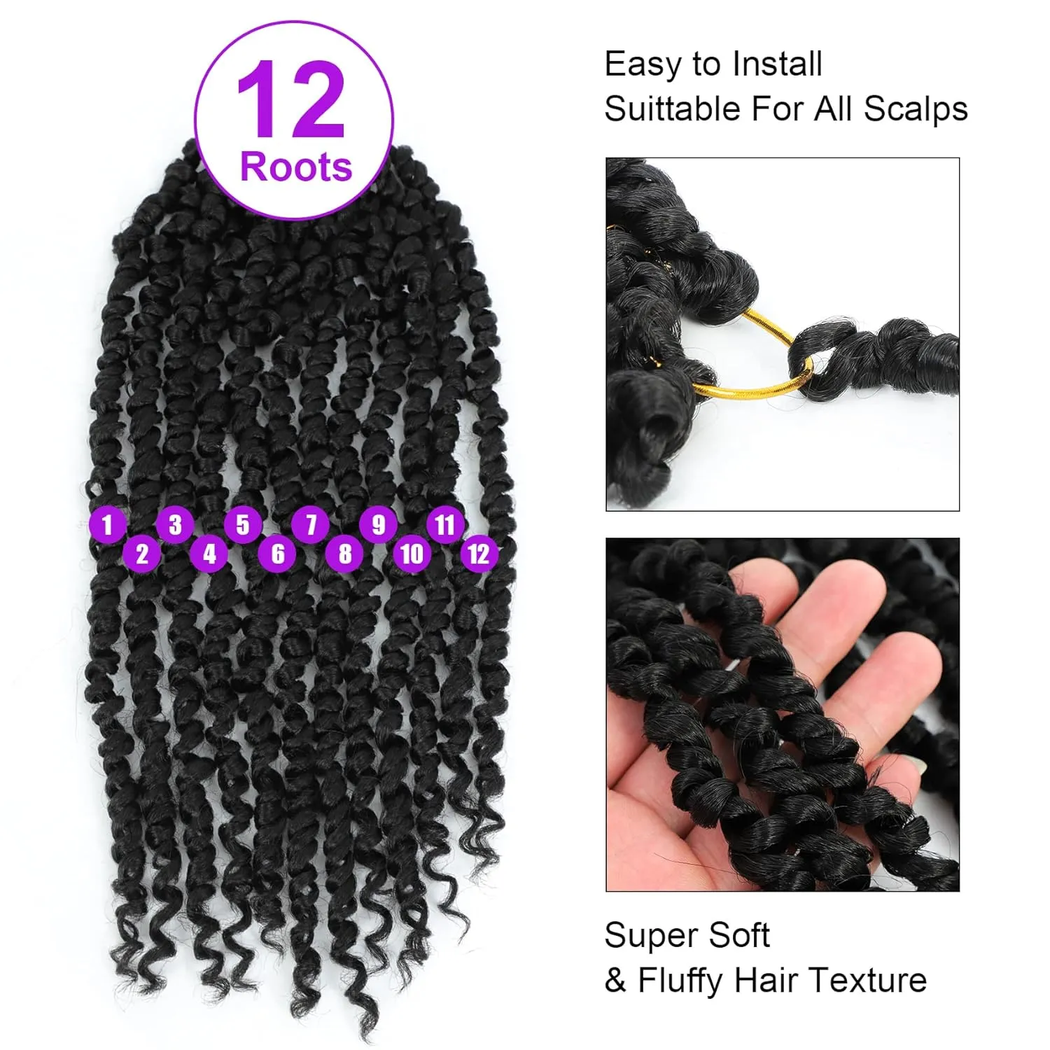 Passion Twist Crochet Hair 10 inch 8 Packs，Passion Twist Hair, Pre-Twisted Passion Twist Crochet Hair for Black Women Passion Twist Curly Crochet Hair…