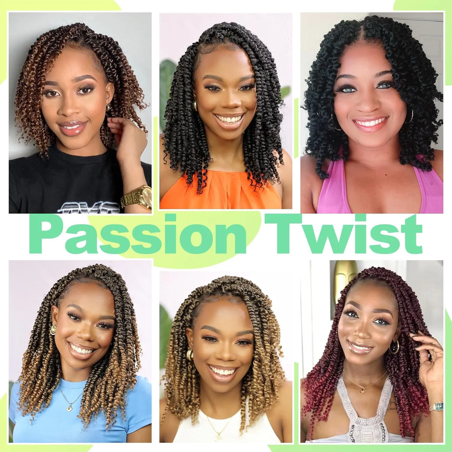 Passion Twist Crochet Hair 10 inch 8 Packs，Passion Twist Hair, Pre-Twisted Passion Twist Crochet Hair for Black Women Passion Twist Curly Crochet Hair…