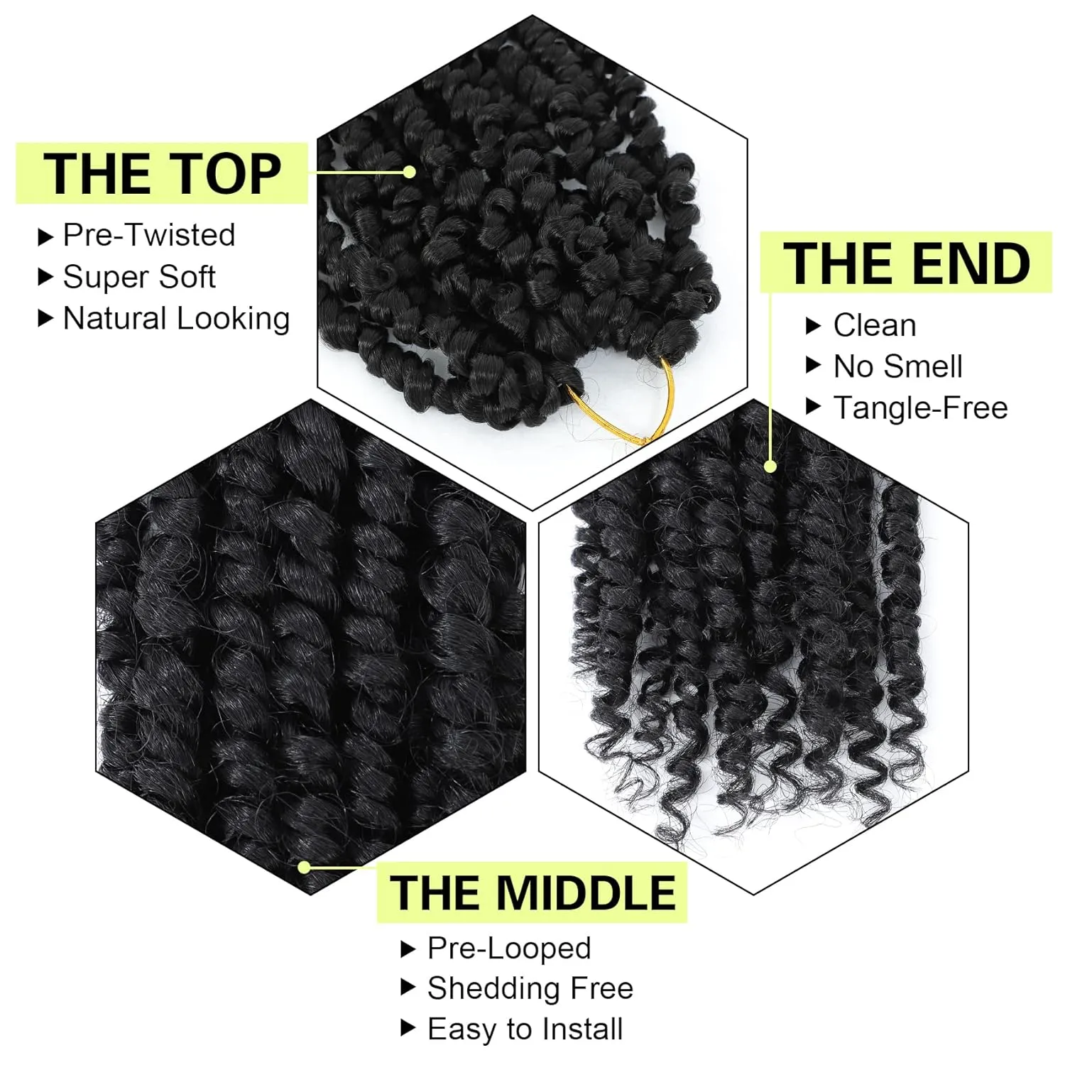 Passion Twist Crochet Hair 10 inch 8 Packs，Passion Twist Hair, Pre-Twisted Passion Twist Crochet Hair for Black Women Passion Twist Curly Crochet Hair…