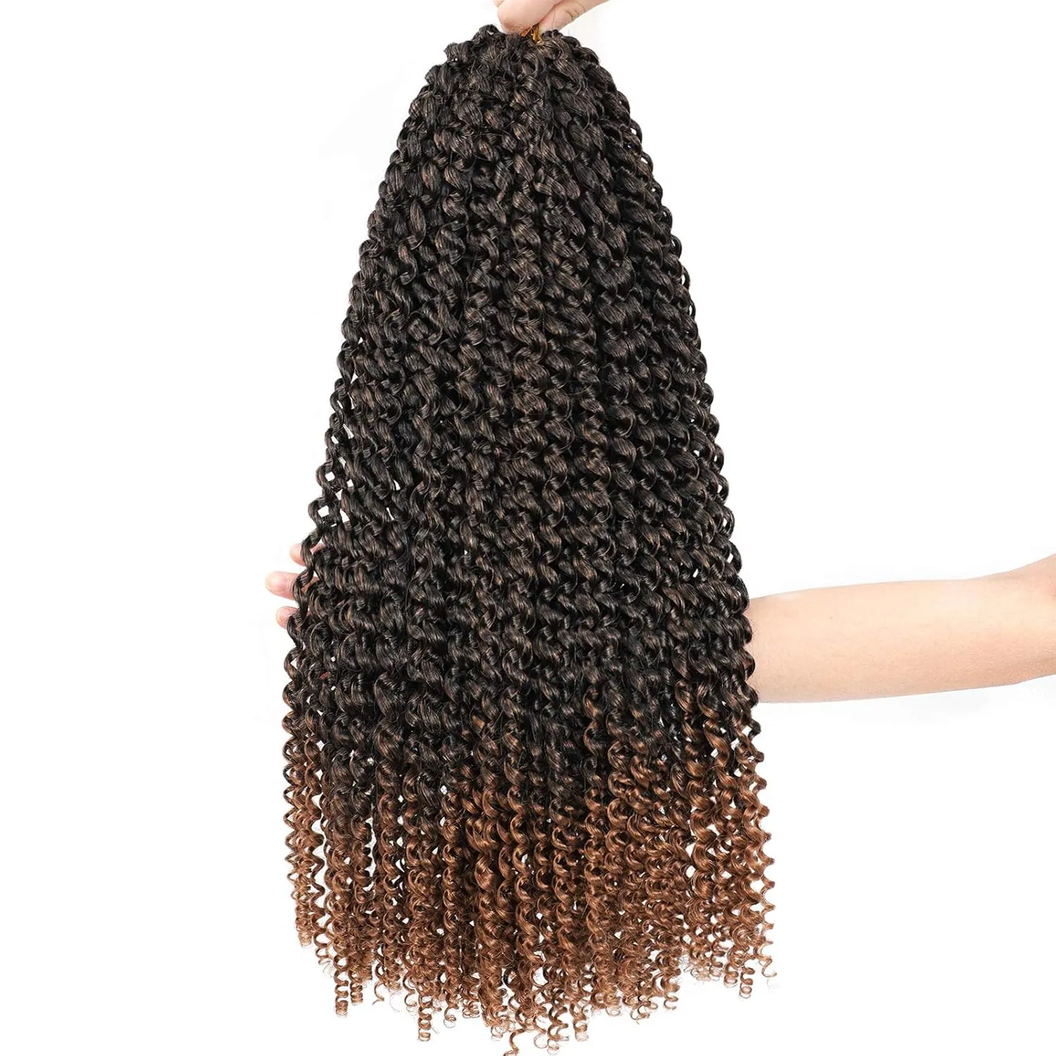 Passion Twist Hair 18 Inch 8 Packs Passion Twist Crochet Hair For Women Curly Braiding Hair For Butterfly Locs Long Bohemian Synthetic Hair Extension (18 Inch (Pack of 8), T30)