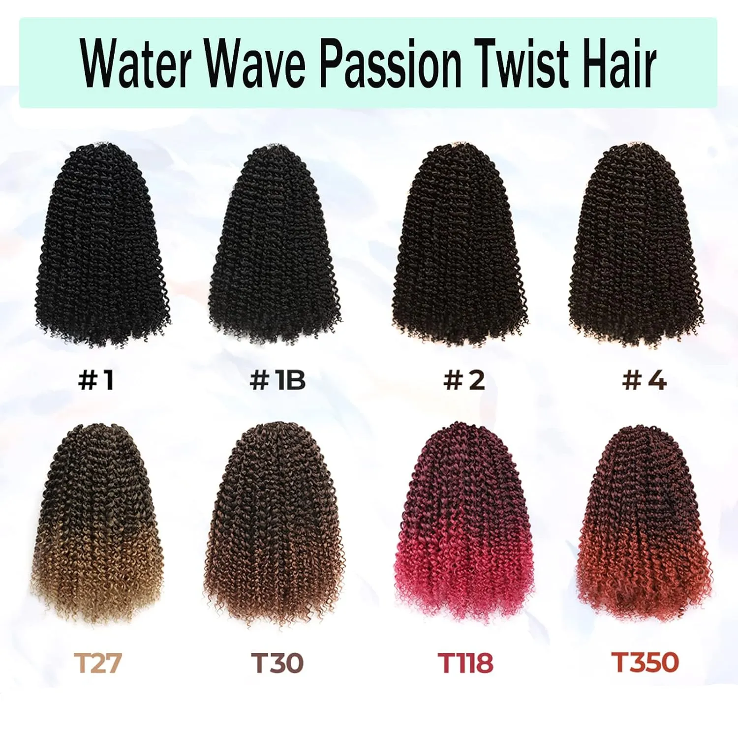 Passion Twist Hair - 22 Inch 7 Packs Water Wave Crochet Hair Spring Twist for Butterfly Locs or Passion Twists Crochet Hair Bohemian Curly Synthenic Braiding Hair Extension ( 22”, T350-7P )