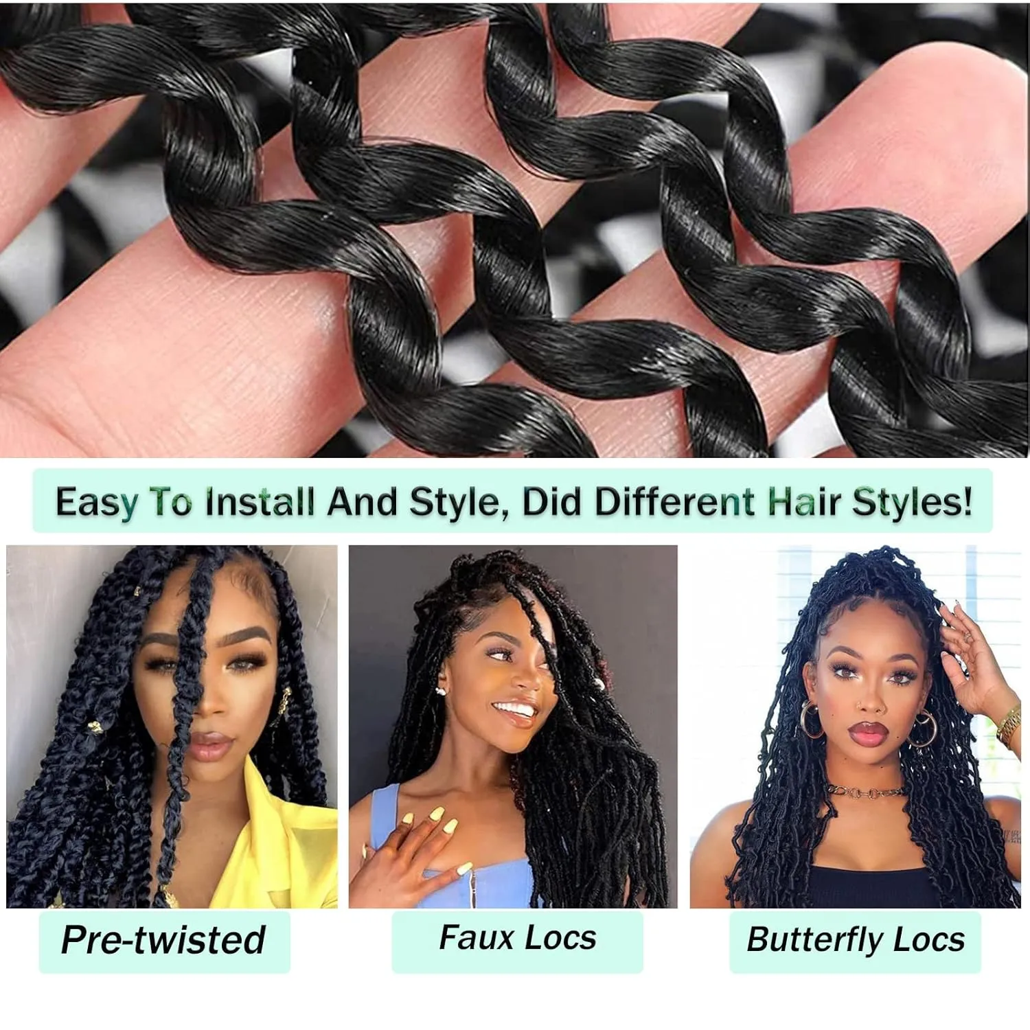 Passion Twist Hair - 22 Inch 7 Packs Water Wave Crochet Hair Spring Twist for Butterfly Locs or Passion Twists Crochet Hair Bohemian Curly Synthenic Braiding Hair Extension ( 22”, T350-7P )