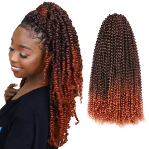 Passion Twist Hair - 22 Inch 7 Packs Water Wave Crochet Hair Spring Twist for Butterfly Locs or Passion Twists Crochet Hair Bohemian Curly Synthenic Braiding Hair Extension ( 22”, T350-7P )