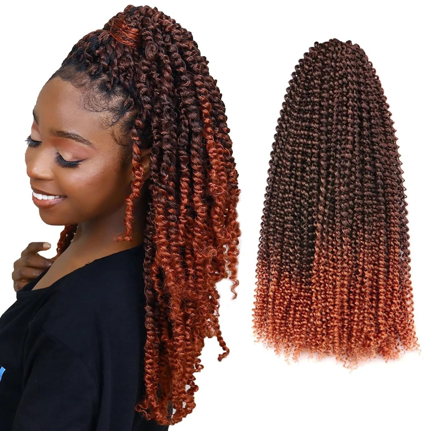 Passion Twist Hair - 22 Inch 7 Packs Water Wave Crochet Hair Spring Twist for Butterfly Locs or Passion Twists Crochet Hair Bohemian Curly Synthenic Braiding Hair Extension ( 22”, T350-7P )