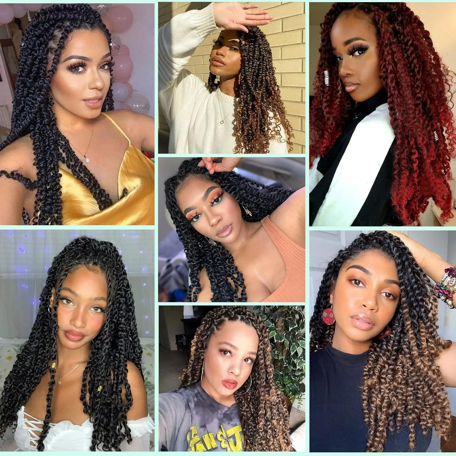 Passion Twist Hair - 22 Inch 7 Packs Water Wave Crochet Hair Spring Twist for Butterfly Locs or Passion Twists Crochet Hair Bohemian Curly Synthenic Braiding Hair Extension ( 22”, T350-7P )