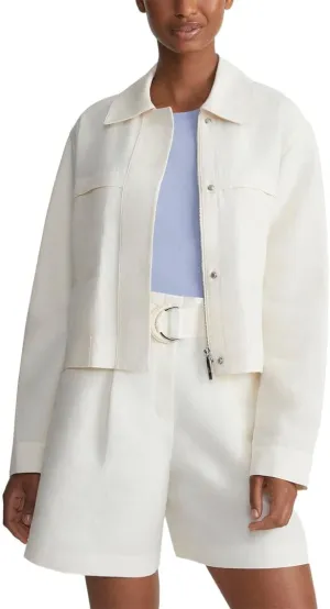 Patch Pocket Silk & Linen-Blend Bomber Jacket