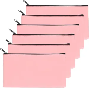 PATIKIL 11"x 6" Bank Deposit Bag, 6Pcs Money Bag Bank Bag Security Money Pouch Receipt Holder for Tickets Coin Makeup Cosmetics Bills, Pink