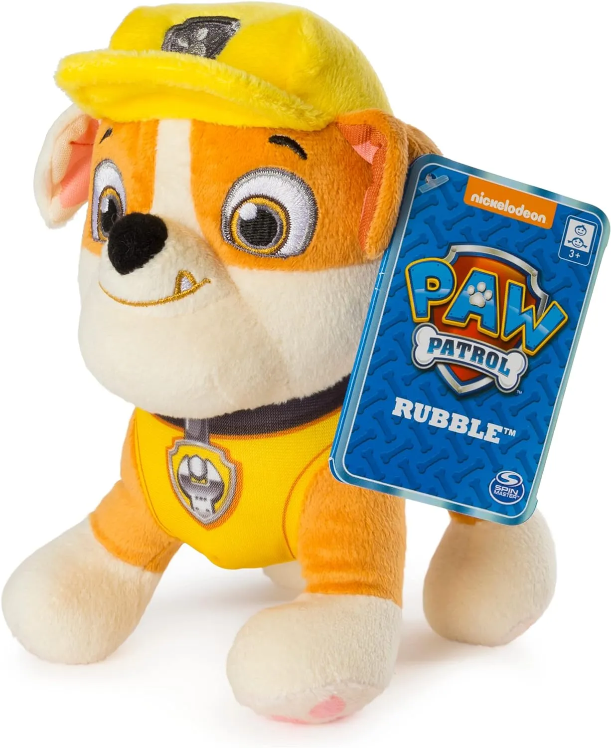 Paw Patrol – 8” Rubble Plush Toy, Standing Plush with Stitched Detailing, for Ages 3 and up