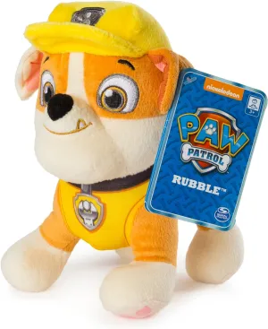 Paw Patrol – 8” Rubble Plush Toy, Standing Plush with Stitched Detailing, for Ages 3 and up