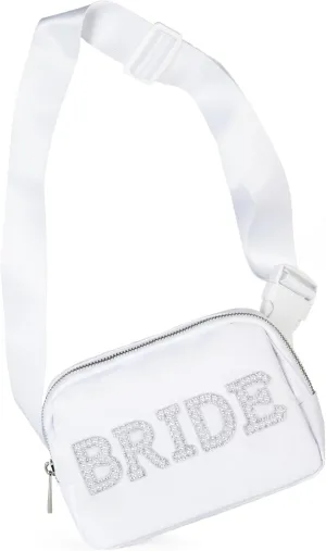 Pearl Bride Bag, White Fanny Pack - Complete your White Bride Bachelorette Outfit with our Cute Bride Belt Bag! A Gift for the Bride for all her Wedding Essentials and Bride Accessories!