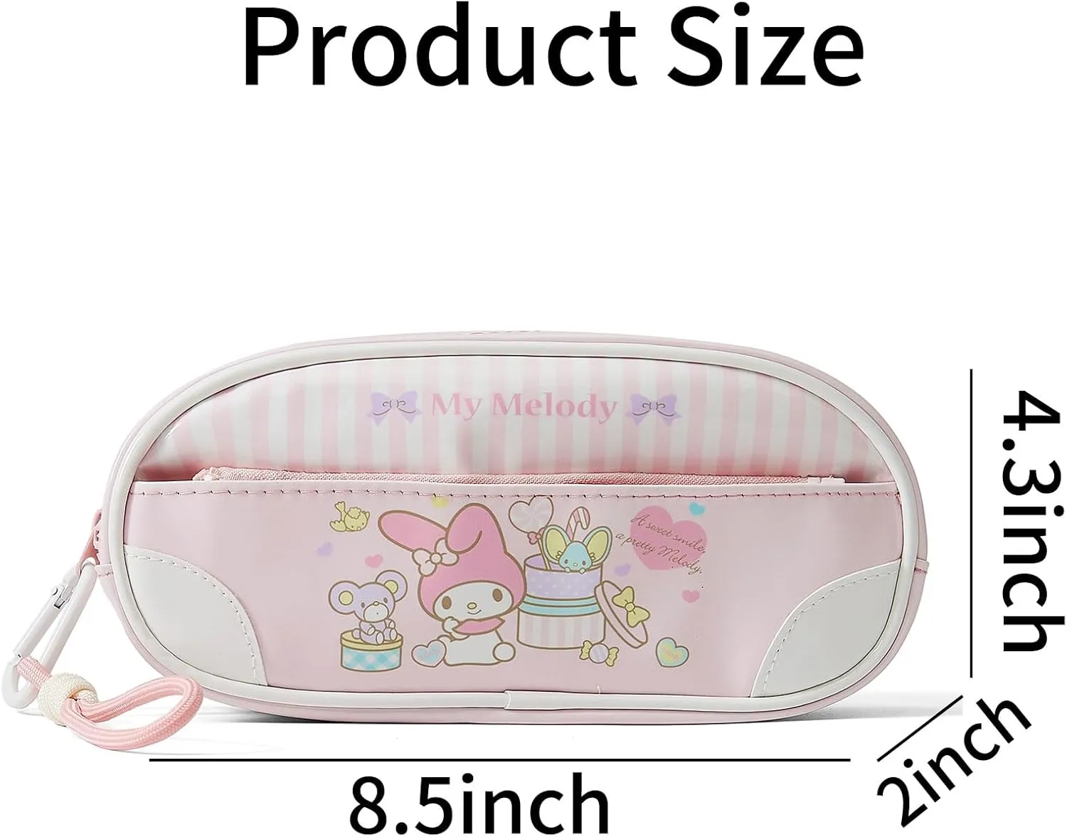 Pencil Pouch for Girls, Cute Pencil Case with Zipper, Large Capacity Clear Stationary Bag for School Teen Boys