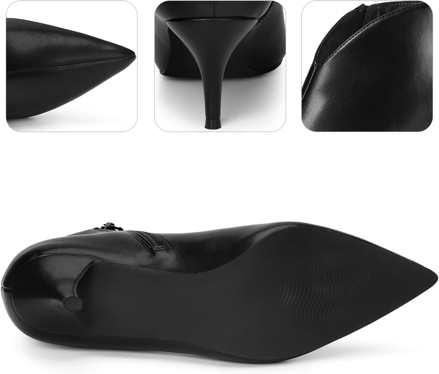 Perphy Pointed Toe V Cutout Stiletto Heel Ankle Booties for Women