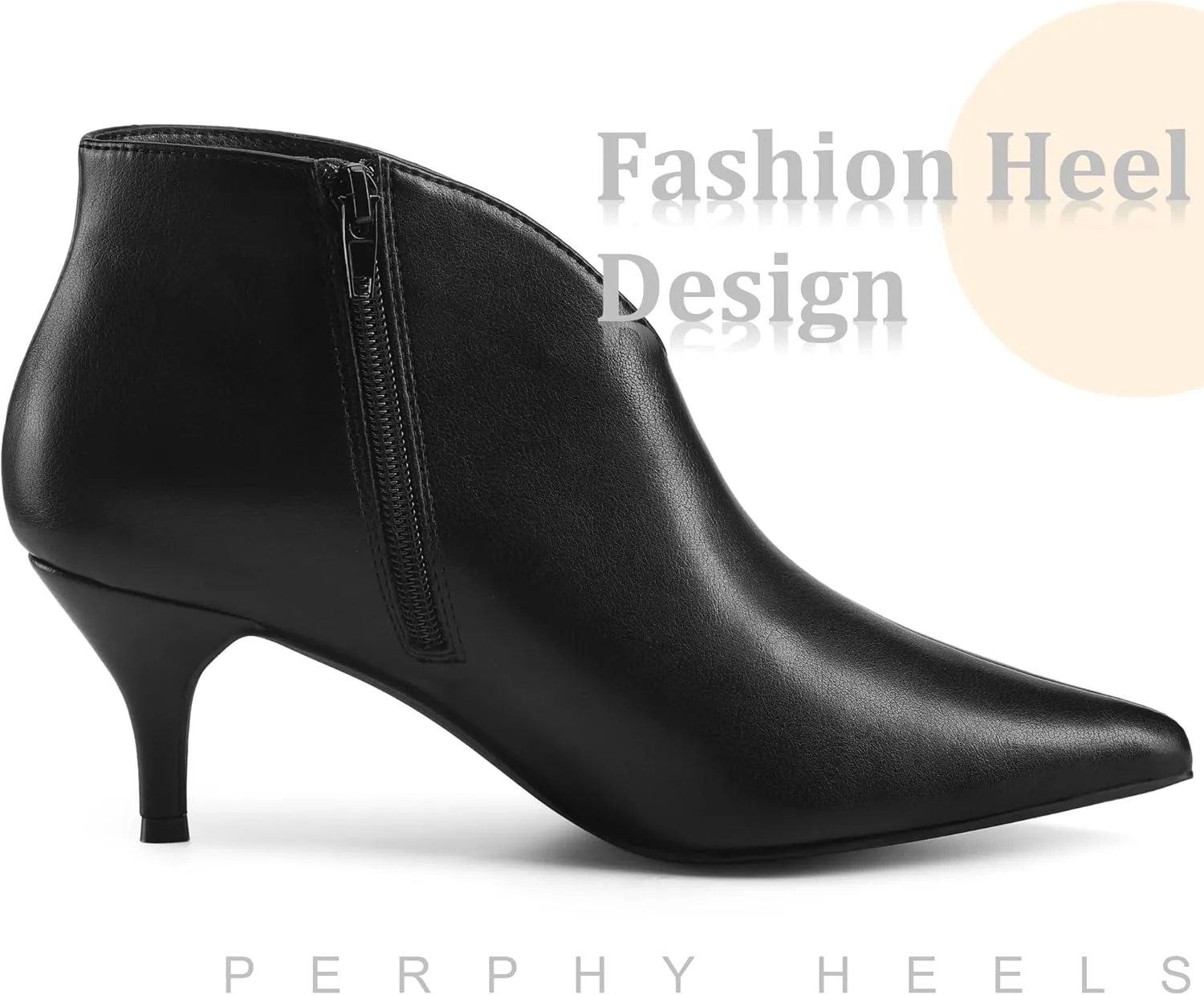 Perphy Pointed Toe V Cutout Stiletto Heel Ankle Booties for Women