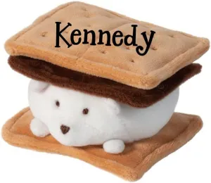 Personalized S'Mores Bear Plush - Macaroon Character Stuffed Animal Keepsake with Custom Name
