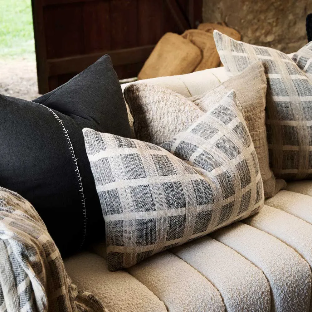 Petra Throw | Black w/Natural and White Check